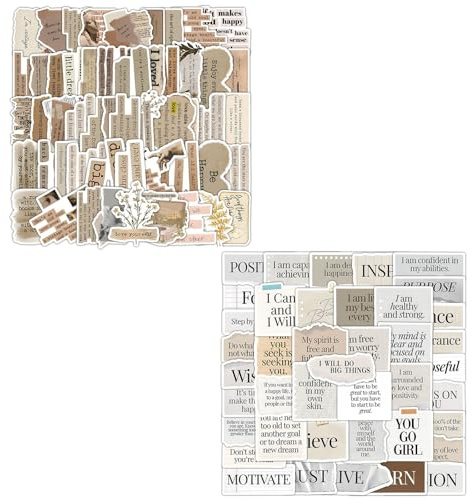 133Pcs Motivational Quote Stickers Vintage Waterproof Inspirational Vinyl Decals Non-Repetitive Inspirational Words Stickers for Adults Kids Famous Words stickers for Scrapbook Laptop Water Bottle(A1)