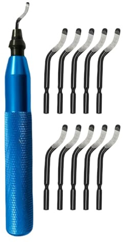 Juego de herramientas de desbarbado | Mango biselado de precisión con cortadores reemplazables | Limpiador de bordes de tuberías de metal | para bricolaje, mejoras para el hogar, impresoras para