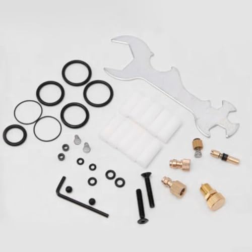 37-teiliges Luftpumpe Zubehör Set mit Kupferkolben - Ersatzdüsen & Ventiladapter für Luftmatratze, Schlauchboot & für kajak - Hochdruck Pumpenkopf Kit