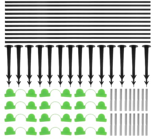 ABOOFAN Support de Filets Anti-Insectes pour Légumes et Plantes, Arceaux en Plastique et Métal Noir, Protection Oiseaux et Effet Serrage pour Parterres Surélevés