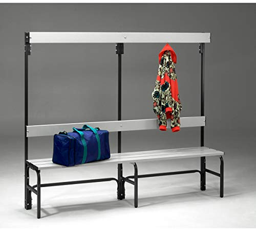 Sypro Wolf® Umkleidebank für Feuchträume mit Rückenlehne 1,50 m, Ohne Schuhrost