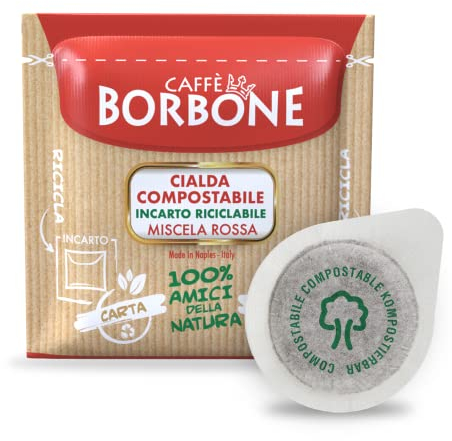 300 CIALDE FILTRO CARTA 44 MM ESE CAFFE BORBONE MISCELA ROSSA