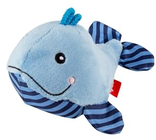 SIGIKID 41172 Rassel Wal Red Stars Mädchen und Jungen Babyspielzeug empfohlen ab Geburt blau