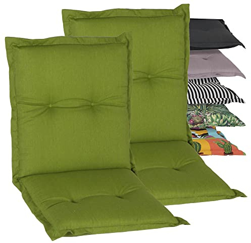 Beo Niedriglehner AU31 Nice NL Luxus-Saumauflageangenehmer Sitzkomfort Niederlehner, Circa 100 x 52 cm, 7 cm Dick, 2-er Pack, gr¸n