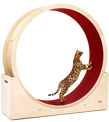 Elmato Katzenlaufrad Simba L & XXL ca. 120 cm / 140 cm in weiß/beige & grau/meliert (grau meliert, 120 cm)