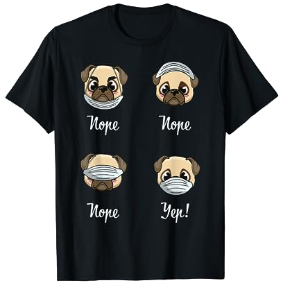 Gesichtsmaske Mops Lustiger Hunde Mund Nasen Maske Mops T-Shirt