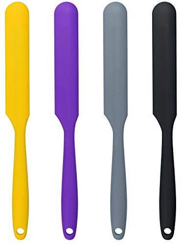 4pcs Silicone Spatula Set Heat Resistant Cake Cream Butter Spatulas Mixing Batter Scraper Non-Stick Flexible Baking Cooking Tool 4 Colors (mix color-2)