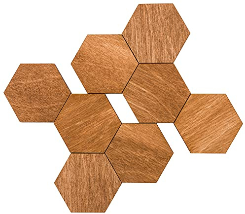 Wood You Buy Holz Kühlschrankmagnete, Sechseckig, Braun Groß, 8 Stück | Büromagnete, Umweltfreundliche Naturholz-Magnete für Kühlschrank, Whiteboard, Schrank und Spind, Dekorative Magnete
