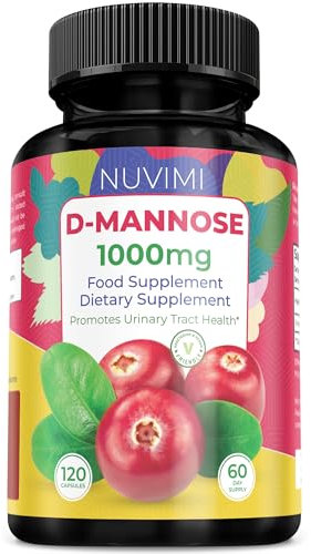 D Mannose 120 Capsules, 1000 mg per Dose, Promotes Urinary Tract Health, Natural Vegan UTI Defence by NUVIMI®