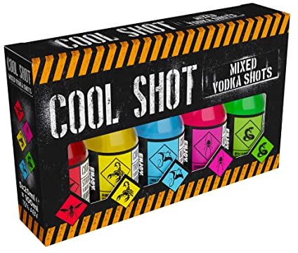 Cool Shots Mixed Vodka Shots 5x20ml | Strawberry, Tropical, Blue Original, Berry Burst, Apple | Perfect for Christmas, Stocking Fillers, Gifts, Parties and Celebrations