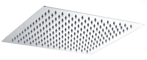 IMEX - Rociador de Ducha Cuadrado extraplano de acero inoxidable 20 x 20 cm, Cromado - RDC001