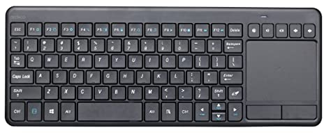 DELTACO Mini Teclado Inalámbrico con TouchPad - Membrana - Receptor Nano USB - Diseño de EE.UU. - Negro