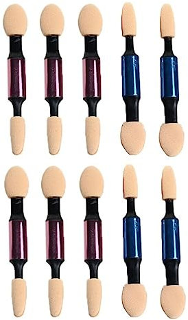 Beavorty Lidschattenpinsel Doppelkopf Schwamm Applikator 10 Stück Make Up Pinsel für Frauen und Mädchen Weiche Schwammspitze Geeignet für Anfänger und Profis Kosmetik Mischpinsel Tragbar für Unterwegs