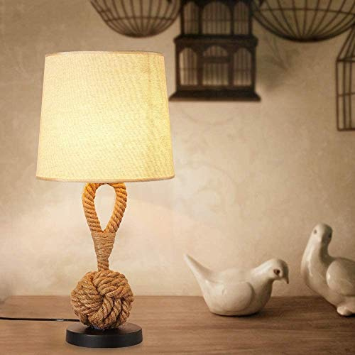 FairUo Lámparas de Escritorio, Lámpara de Mesa Decoración Del Hogar Botón Lámpara de Mesa de Mesa Moderna Y Simple Sala Familiar Luz de Estilo Antiguo Lámpara de Mesa Náutica Torcida Sala de Estar Sal