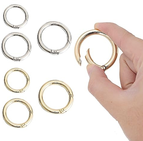 SURALIN 6 Stück Karabiner Rund, Runder Karabinerring, Türverschlüsse, Schlüsselverschlüsse, Ringverschlüsse, Federverschlüsse, Schultergurt-Ersatzteile