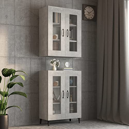 BaraSh Hängeschrank Betongrau 69,5x34x90 cm Wandschrank HäNgend HäNgeschrank Schlafzimmer Wandschrank KüChenhäNgeschrank 812289