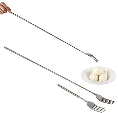 Fourchette Extensible En Acier Inoxydable, Couverts À Manche Long Pour Barbecue, Dîner, Dessert
