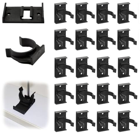 Gloryit Kick Board Clips 20 Pcs Sockelblendenhalter für Küchenfüße, Sockelfußclip Küchensockel Sockel Clips für 30-31 Mm Durchmesser, Kuechensockelleiste für Einbaukueche (Schwarz)