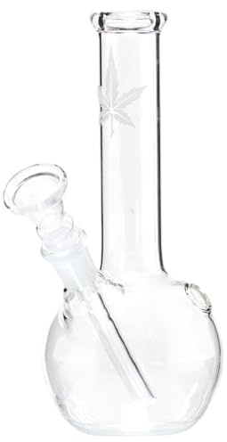 raupir Set Tabakpfeife Glasbong Höhe 16cm Mundstück abgerundet ø 24mm Glaskopf Chillum 12mm Siebe Acrylgrinder
