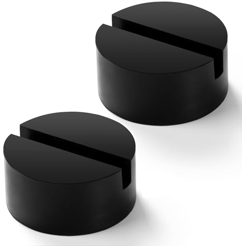 Lyeteung 2 almohadillas de goma 75 mm, adaptador universal para gato de suelo, bloques ranurados, protector de riel marco ranurado para coche