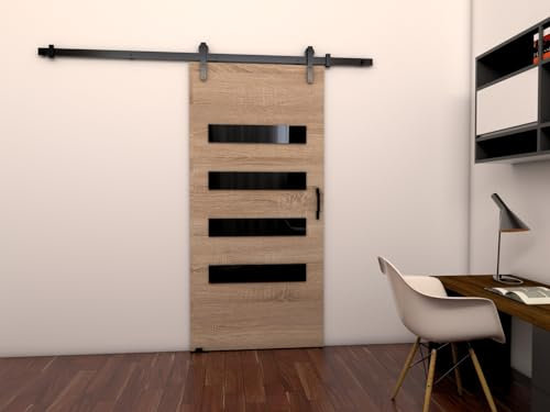 MINIO go for it - Schiebetür Komplettset LIFT F, 86 cm Breit, Schiebetüren, Wandmontage, Schiebetürsystem, Zimmertüren - Sonoma Eiche