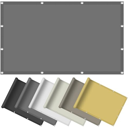 Sonnensegel Sonnenschutz Garten Balkon 1.7 x 1.9 m, Wasserdicht 98% UV Schutz Wetterschutz Segel Baldachin inkl Befestigungsseile für Garten Terrasse, Hellgrau