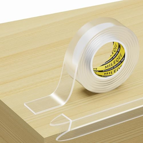 MILEQEE Selbstklebender Baby-Kantenschutz, 20mm x 1m, 2mm dick | Weicher Eckenschutz, Transparenter Kantenschutz mit starker Klebekraft, Rückstandslos für Möbel, Wände, Tisch- & Bettkanten