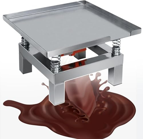 Chocolate Vibrating Table, Small Stainless Steel Micro Vibrating Table, Vibrating 3000 Times/Min, Used To Eliminate Bubbles, Shake Wet Powder, Shape And Compact,35X35CM