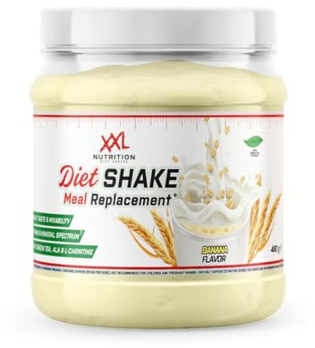 XXL Nutrition - Diet Shake - Abnehm, Trinkmahlzeit, Protein Shake - Abnehmen, Mahlzeitersatz - Banane - 480 Gramm
