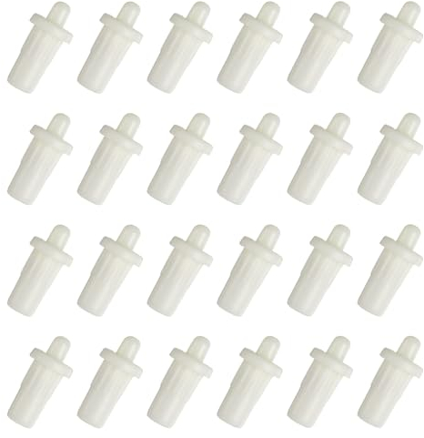 QUARKZMAN 7,5mm Gabinete Puerta Reparación Pasadores 24uds Plástico Amortiguador Reemplazo Pasadores Resorte Eje Cargado Muebles Puerta Panel Conector para Persiana Cocina Blanco