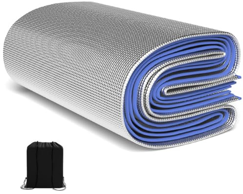 Camping Matte aus Aluminiumfolie, 4mm dick Alu Isomatte Schaummatten,Ultraleicht Isolierdecke,Wasserdicht Thermomatte,Isolierdecke Faltbare Isomatte,für Camping,Yoga,Sport
