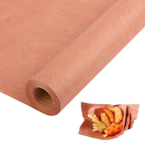 Byffoer Pink Butcher Paper, 30 cm x 18 m, Kraft Paper for BBQ Smoker, Fish Meat, Restaurants, Home Use