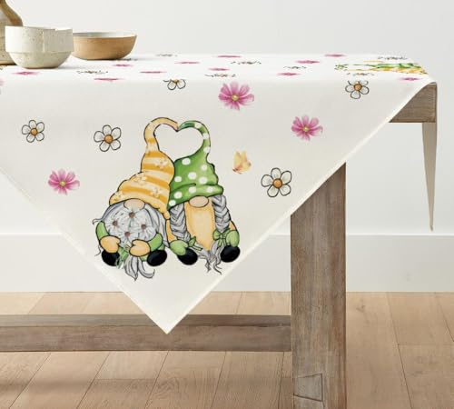 Artoid Mode GNOME Blumen Frühling Tischwäsche, Saisonnal Sommer Küche Tisch Dekoration Drinnen Urlaub Party Dekor 85x85 cm