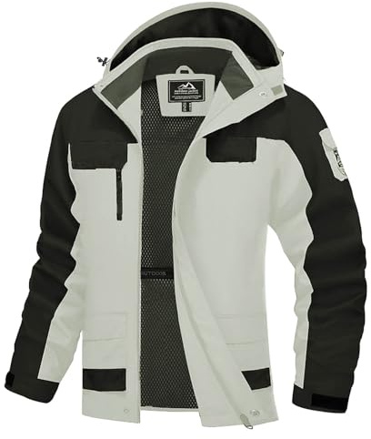 Skijacke Damen Mantel Winter Wasserdicht Winterjacke Outdoor Herren Warm Skianzug Männer Jacke Mens Jacket Mann Weiss, 3XL