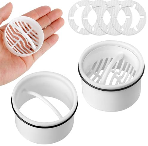 Realure 2 Juegos de Desagüe Ducha+ Tubo de Drenaje, Filtro Desague Ducha Compatible con Juego de Desagüe, Repuesto Filtro Ducha Pelo Compatible 6960, 6963, 6961, 6962 Sifón para Ducha