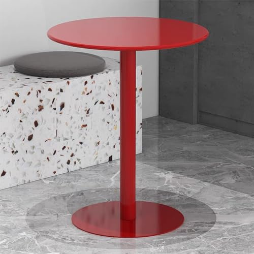 CMOLVUR Table de bistrot rouge de 60 cm pour cocktail, bar, pub, café, thé, salle à manger, extérieur, petit déjeuner, bureau, canapé, utilisation à la maison