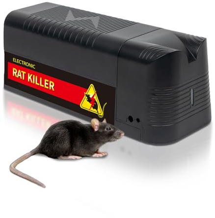 Elektrische Mausefalle 2000V Profi Elektrische Köderfalle mit Köderrinne Elektrische Rattenfalle mit blickdichtem Schutz für Ratten, Mäuse