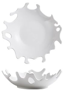 FFDSDUH Dinner Plate Creative Ceramics Coral Shaped Dinner Plate Decorative Porcelain Hollow Serving Tray Tableware for Salad Seafood Biscuits Bread