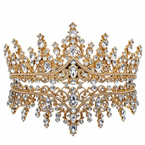 Couronne de cristal - Accessoires pour cheveux pour femme, couronne de princesse pour adulte, cristal scintillant et délicat, coiffe rétro pour femme, agréable à porter.Pour fêtes, célébrations, etc.