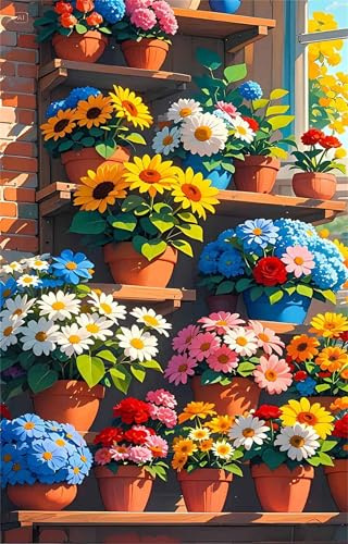Jigsaw Puzzles for Adults 1314, Flower Pots, Impossible Puzzle for Adults Educational Games, Challenging Puzzles, Puzzle Game for Men Women Elders Seniors