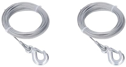 Yctze 2PCS Winch Wire Rope 4mmx12m Cable 2000LBS Strength Stainless Steel Galvanized Replacement UTV Spare Parts