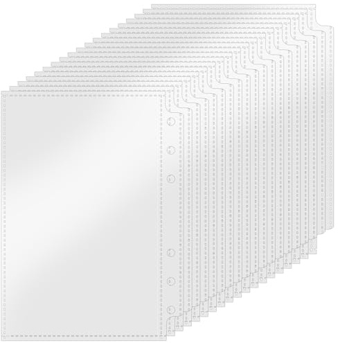 TIESOME 50 Stück Klarsichthüllen A6, Ringbuch Binder Taschen | PVC 6-Loch Ordnerhüllen Wasserdicht Transparent ohne Reißverschluss für Dokumente Notizen Karten