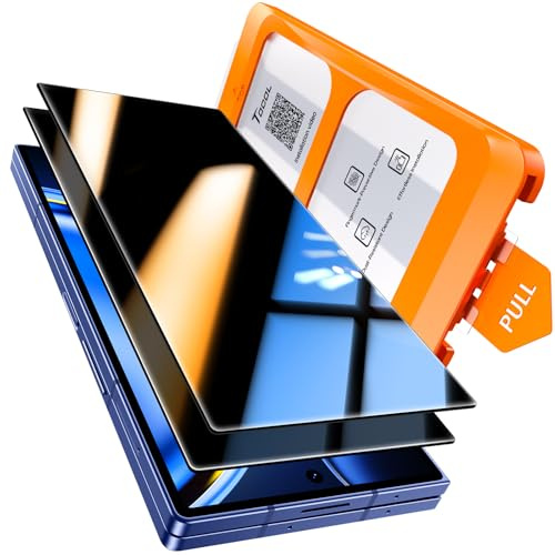 TOCOL Privacy Vetro Temperato per Samsung Galaxy Z Fold 7, Pellicola Protettiva Facile Installazionea, HD e Senza Bolle, Anti Graffio, Durezza 9H, Anti-Impronte, Compatibile con Cover, 2 Pezzi