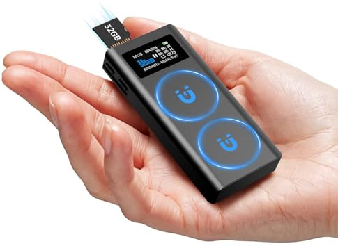 Volorful 32GB Registratore Vocale Magnetico con Autonomia 350 Ore, Espansione Scheda TF, Riproduzione Altoparlante e Registrazione con un Clic, Dispositivo Portatile USB‑C per Riunioni e Interviste