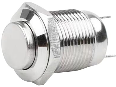 Pulsador – Interruptor Metálico 12 Mm | Estanco Con Retorno Automático, Momento Normalmente Abierto Para Coche Camión SUV Náutica Electrónica Bricolaje