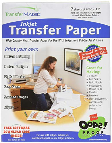 Transfer Magic Transferpapier 21,6 x 27,9 cm für Tintenstrahldrucker 7 Stück