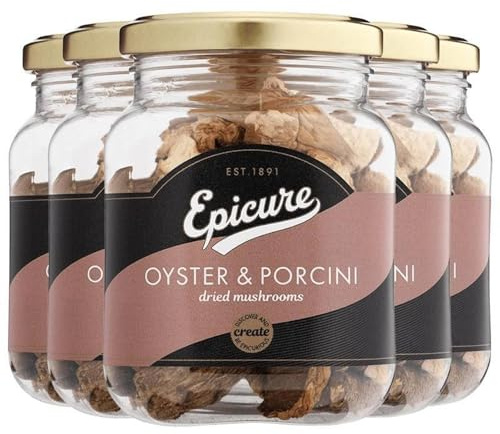 Epicure Dried Oyster & Porcini Mushrooms, 25 g (6-Pack) | Unique Flavour Boost, Versatile for Soups & Sauces, Easy to Use, Healthy Addition
