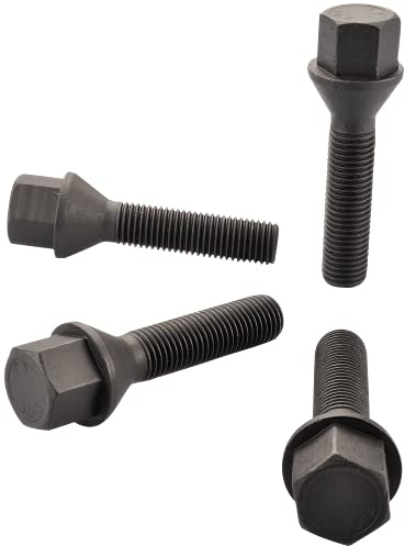 HASKYY 10 Radschrauben M14x1,5x36mm Radbolzen SCHWARZ Kegelbund Kegel 60°