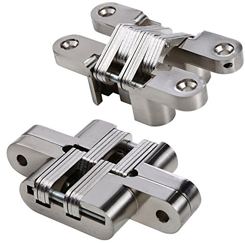 UHPPOTE Polissage Invisible Caché Disimulé Porte Montage Charnière Croisée Aveugle 180 Degrés (Lot de 1 paire)