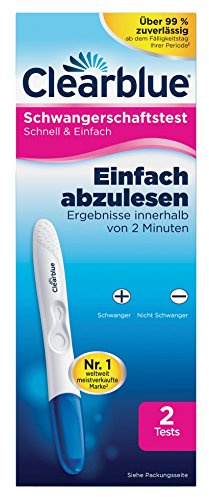 Clearblue Schwangerschaftstest, Schnell und Einfach, 2 Tests, 2 Stück